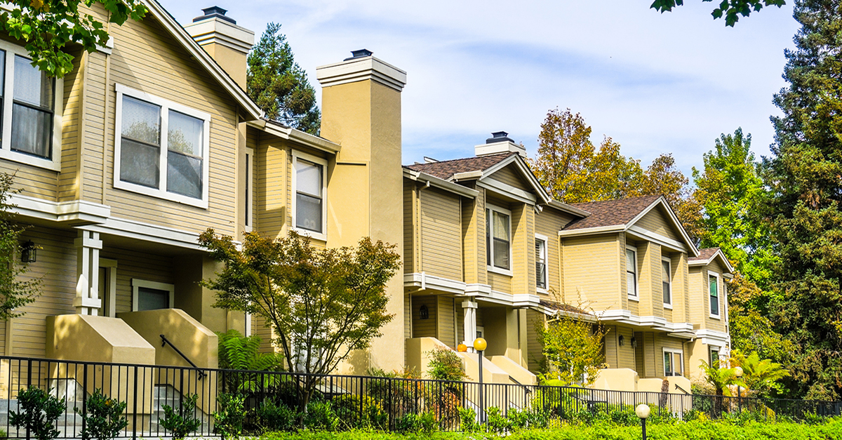 A row of condos